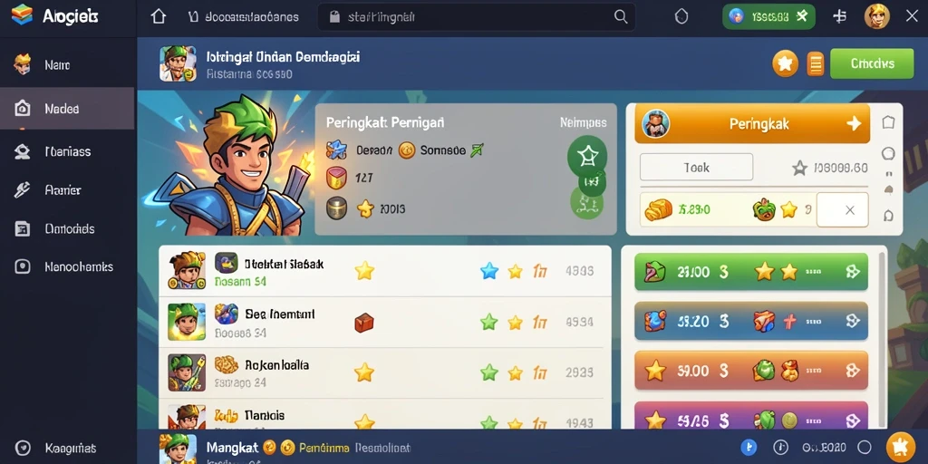 Screenshot menunjukkan tampilan utama dengan berbagai pilihan slot.